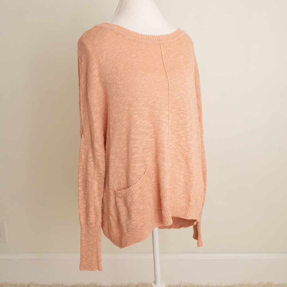 Blush with Gold Metallic Thread Sweater